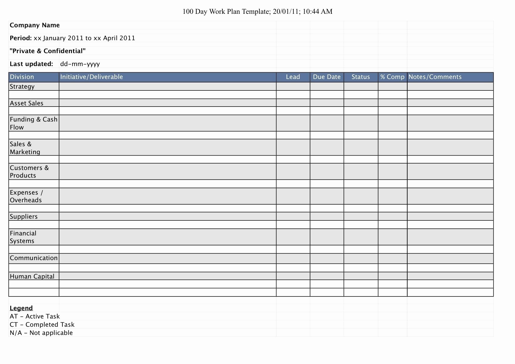 100 Day Plan Template Excel Fresh 7 Of Usepa Spcc Template