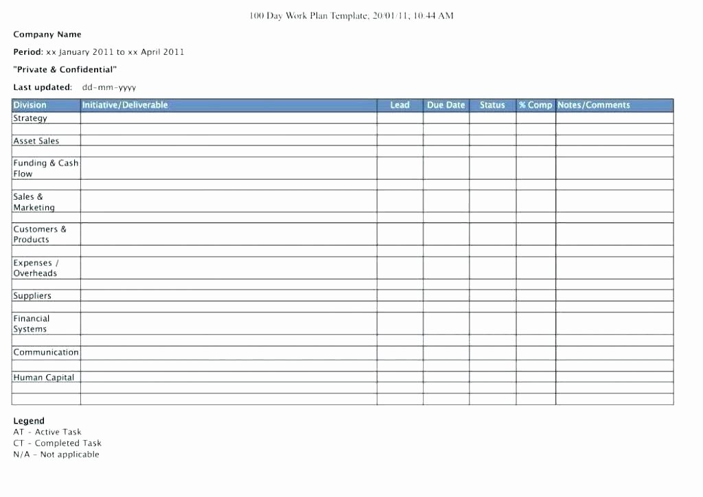 100 Day Plan Template Excel Inspirational 100 Day Plan Example