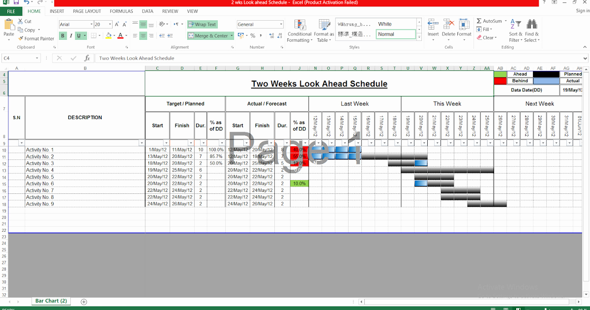 2 Week Schedule Template Awesome Download Two Week Look Ahead Schedule Template