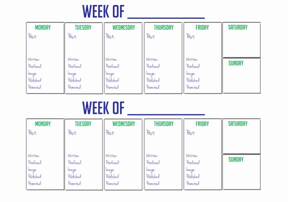 2 Week Schedule Template Awesome Kate the Almost Great Giveaway