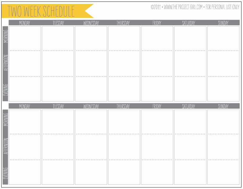 2 Week Schedule Template Fresh Free 2 Week Schedule Download