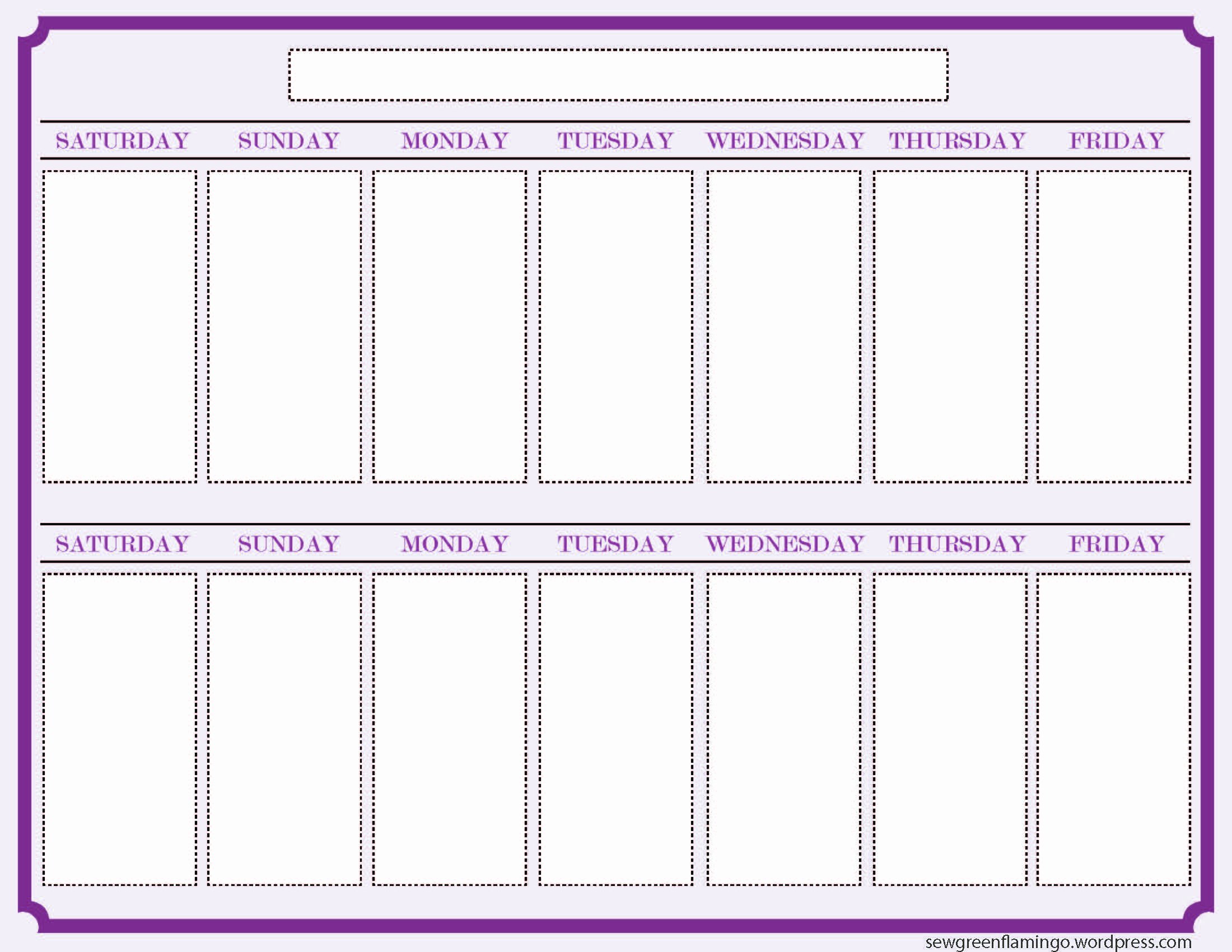 2 Week Schedule Template New Getting organized 2 Week Planner