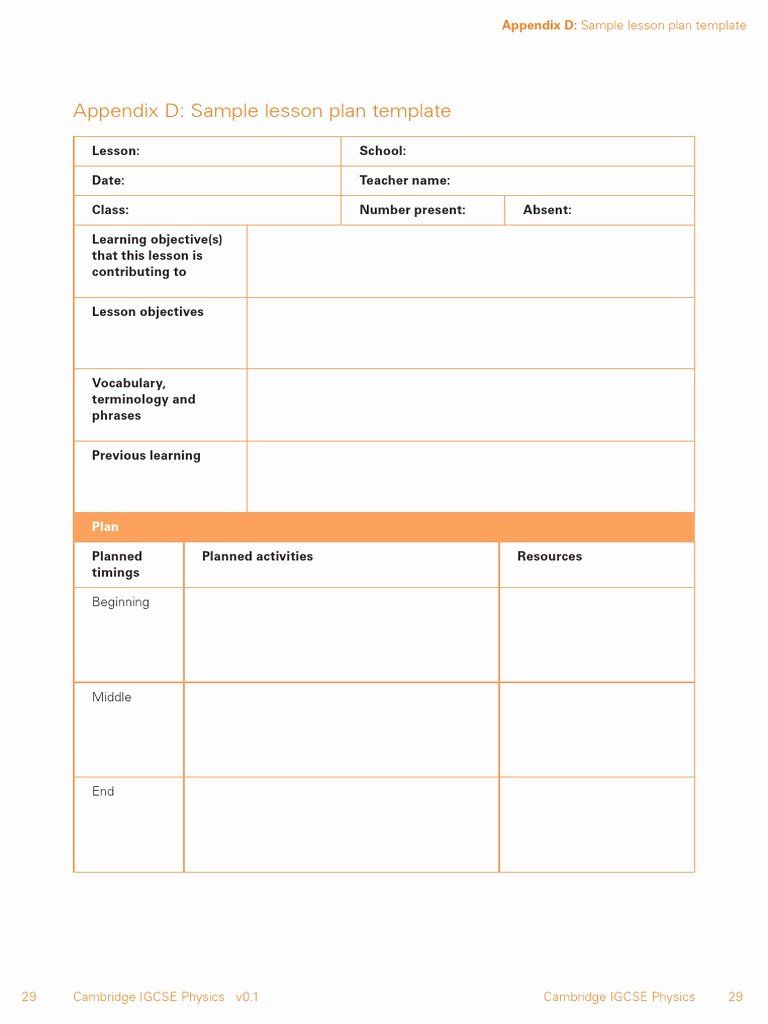 21st Century Lesson Plan Template Inspirational Lesson Plan Template for Igcse