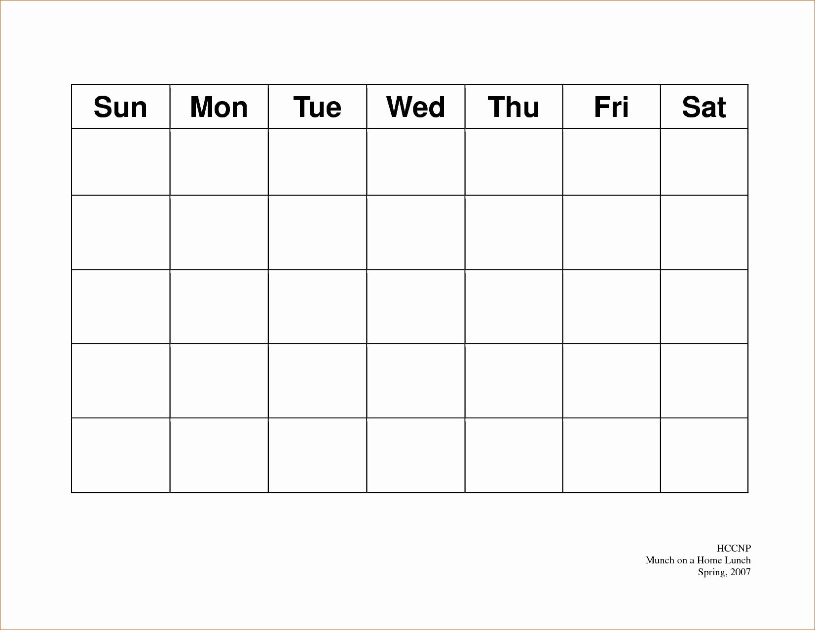 5 Day Schedule Template Elegant Free Printable 5 Day Monthly Calendar 2018 – Template