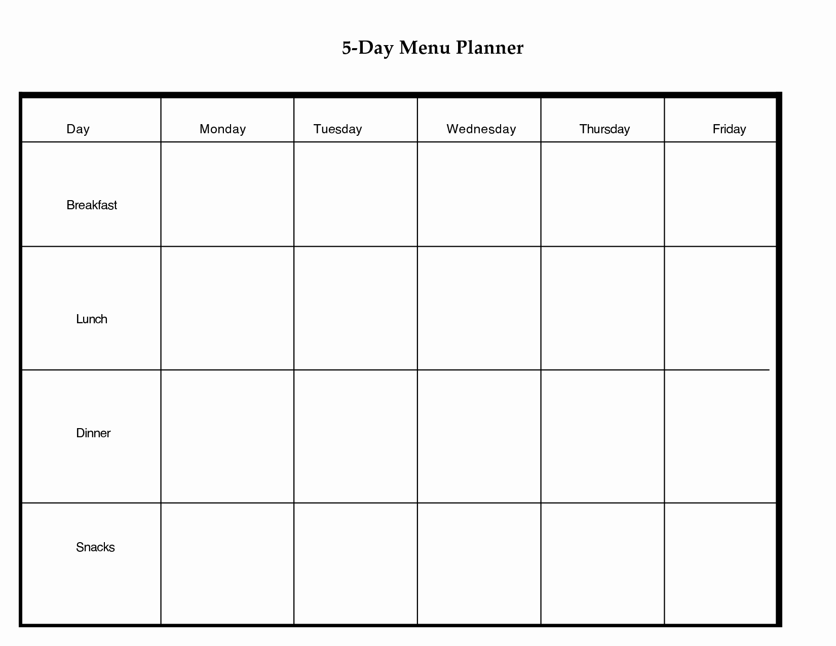 5 Day Schedule Template Inspirational 5 Day Weekly Planner Printable