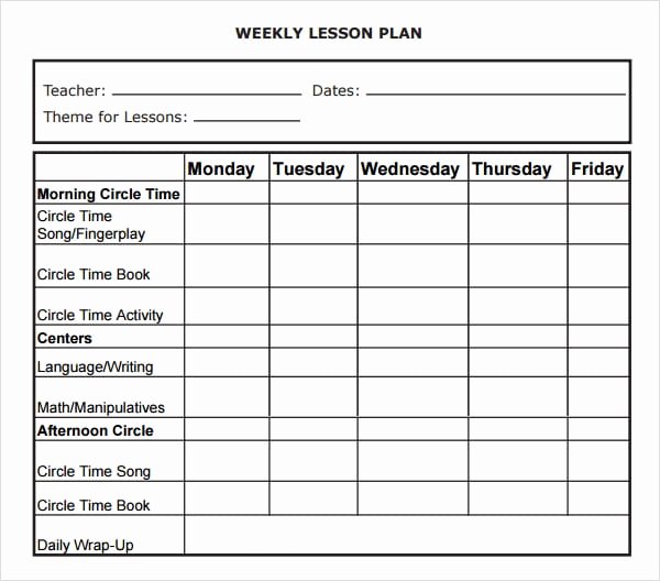 5 Step Lesson Plan Template Awesome 5 Free Lesson Plan Templates Excel Pdf formats