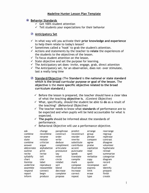 5 Step Lesson Plan Template Fresh 5 Step Lesson Plan Template