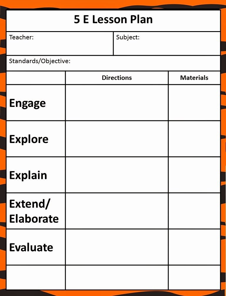 5 Step Lesson Plan Template Inspirational Queen Of the Jungle the 5e Model Our New Lesson Plans