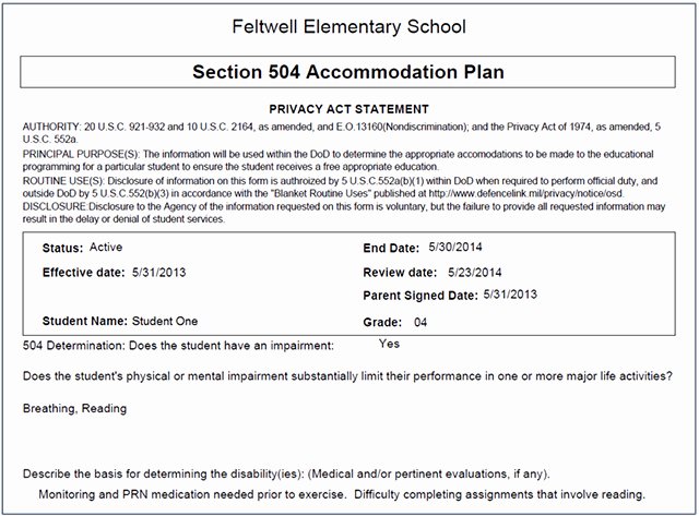 504 Plan Template Adhd Best Of 504 Ac Modations Plan