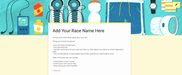 5k Race Registration form Template Awesome 5k Registration form Templates