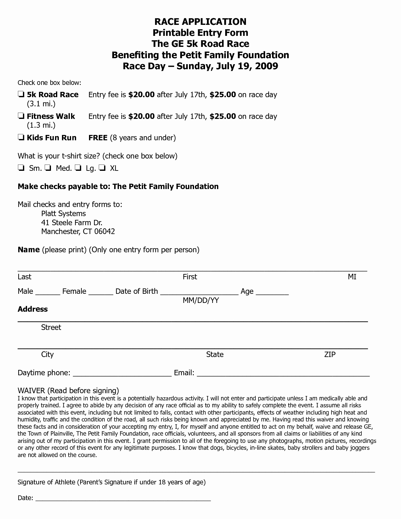 5k Race Registration form Template Fresh Print Design Gallery Category Page 17 Designtos