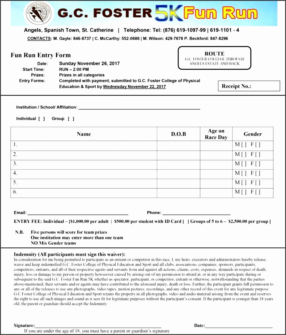 5k Race Registration form Template Luxury 8 Sports Camp Registration form Template