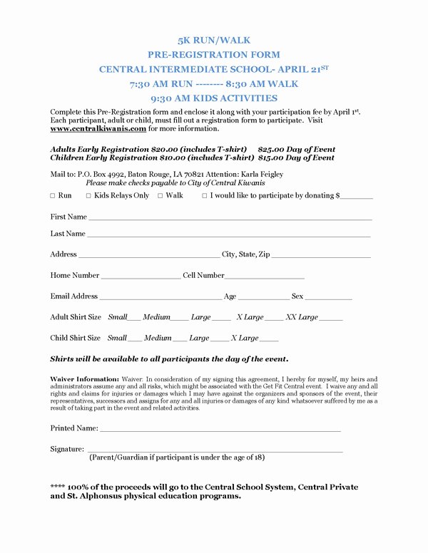 5k Registration form Template Best Of Registration form Template for 5k Pdf Katherine Crabtree