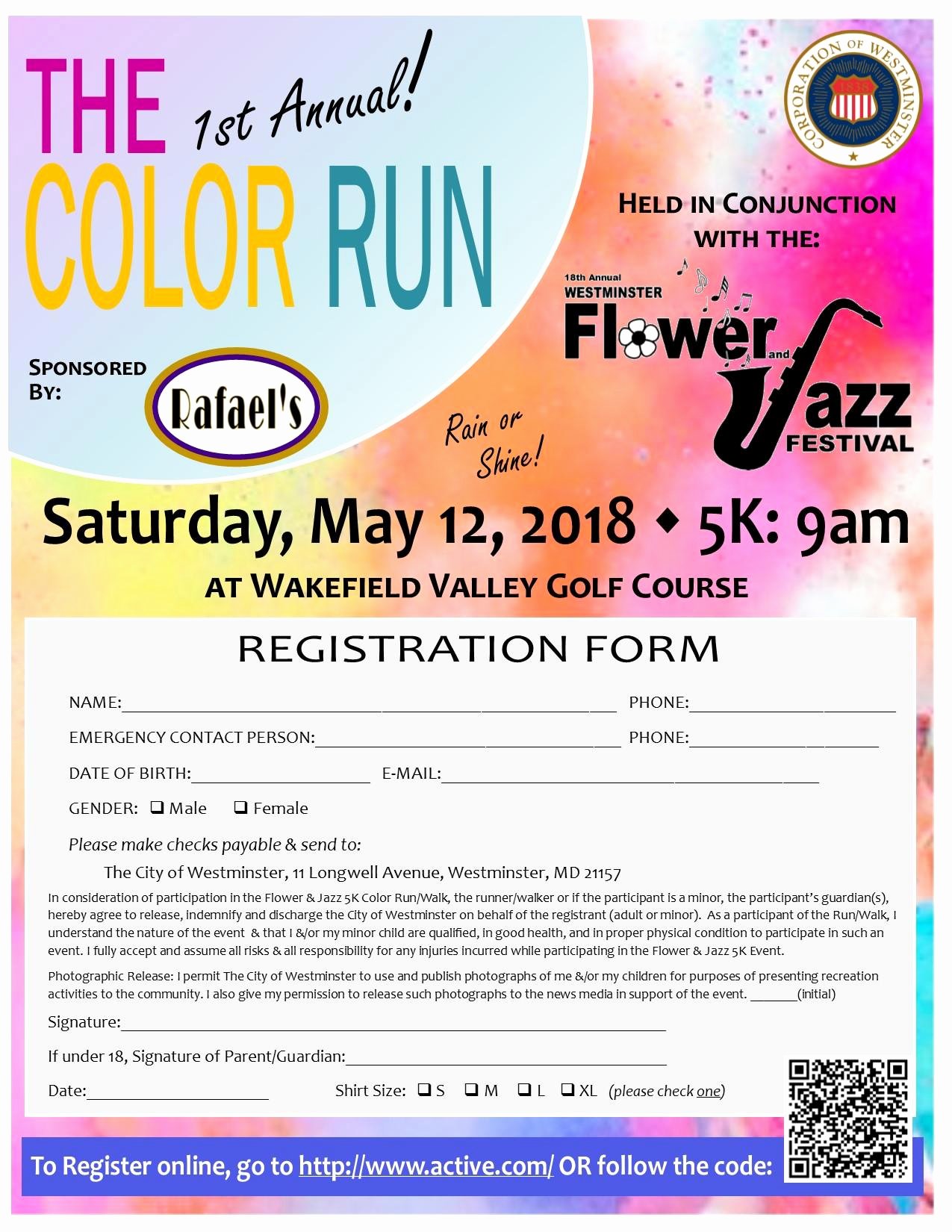 5k color run registration form