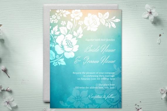 5x7 Invitation Template Word Lovely Diy Printable 5x7 Wedding Invitation Template Roses