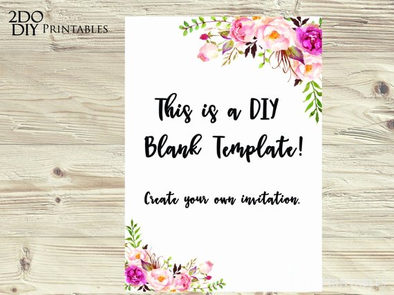 5x7 Invitation Template Word Lovely Floral Edit Yourself Invitation Ms Word 5x7 Size Document