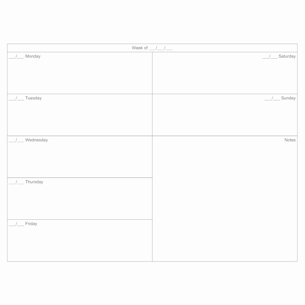 7 Day Planner Template Awesome 7 Day Calendar Template