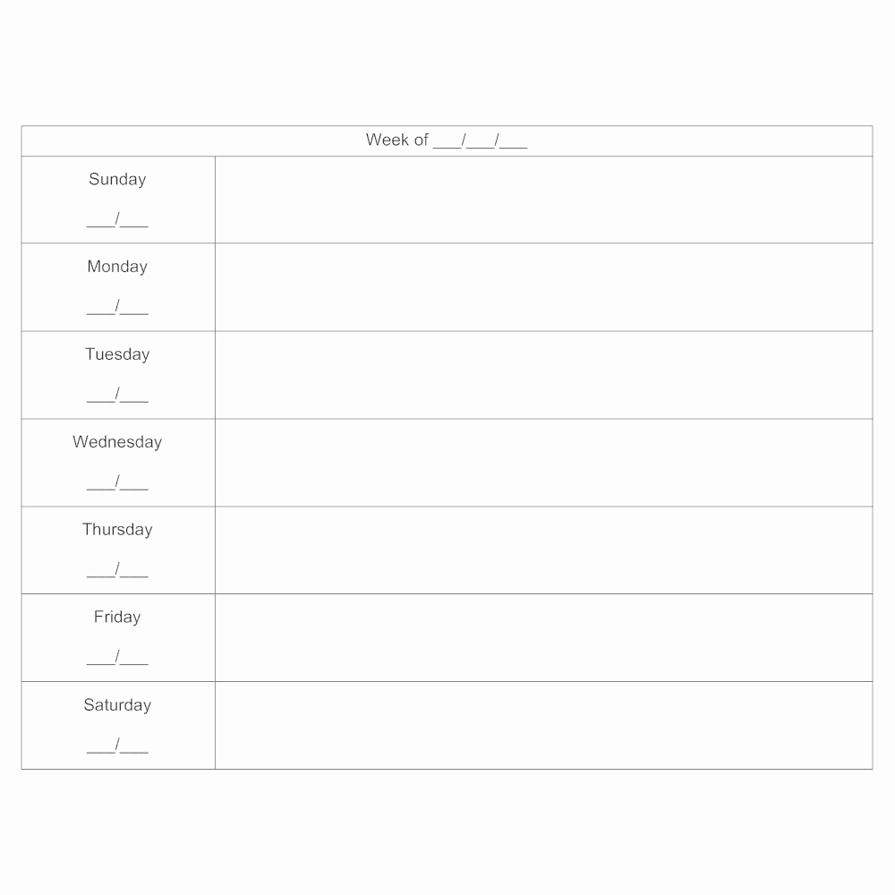 7 Day Planner Template Awesome 7 Day Schedule Calendar