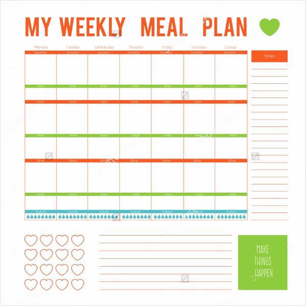 7 Day Planner Template Awesome Meal Planner Template