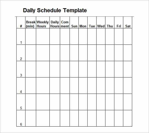 7 Day Planner Template Awesome Printable Schedule Calendar
