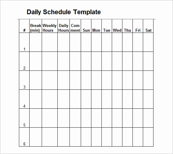 printable schedule calendar