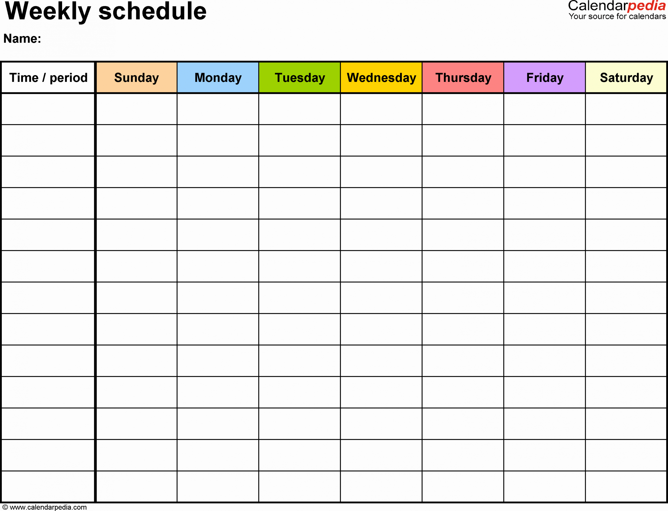 7 Day Planner Template Beautiful Weekly Schedule Template for Word Version 13 Landscape 1