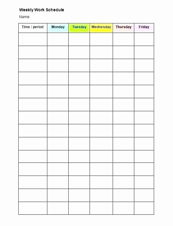 7 Day Planner Template Fresh One Week Schedule Template