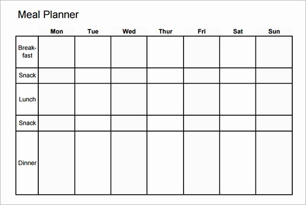 7 Day Planner Template Inspirational 7 Day Meal Planner Template