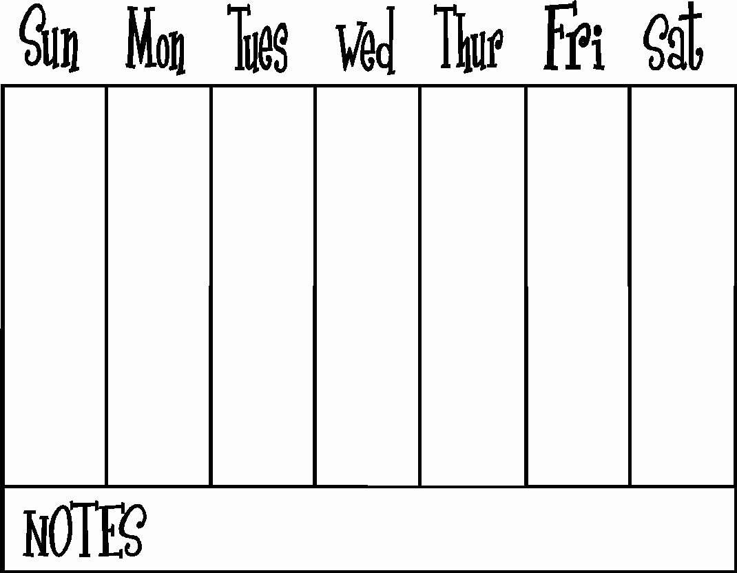 7 Day Week Schedule Template Awesome Weekly Calendar Vinyl Decal for Dry Erase Board or Frame 16 X
