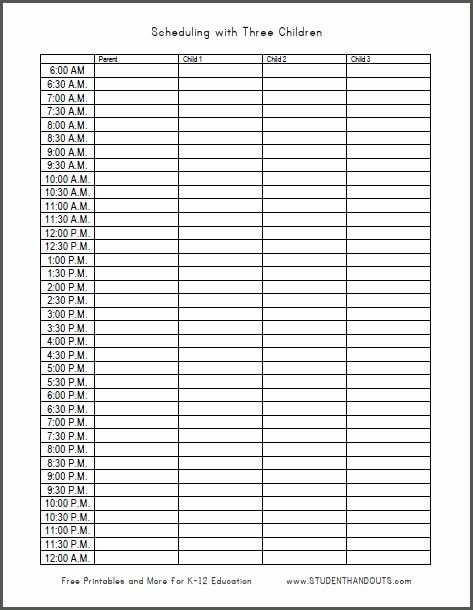7 Day Week Schedule Template Beautiful 24 Hour Daily Schedule Template Printable