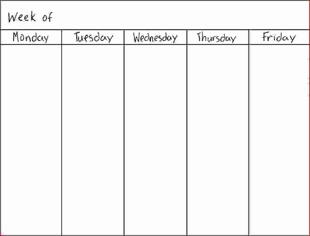 7 day week calendar template