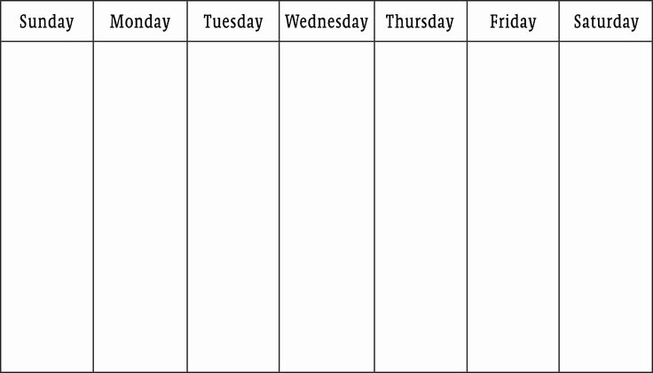 7 Day Week Schedule Template Best Of Blank Week Calendar