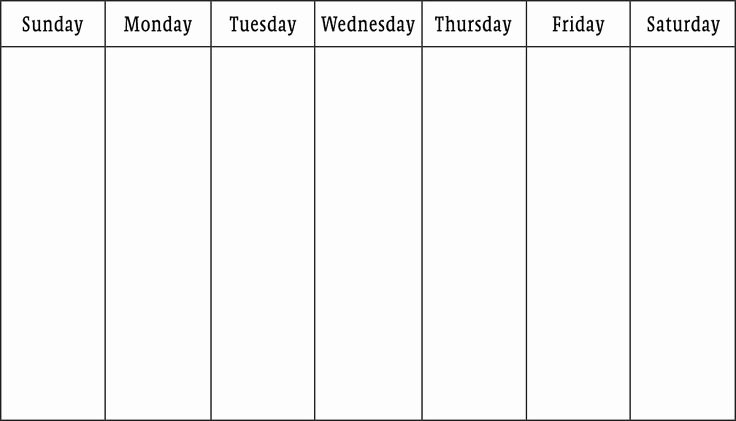 7 Day Week Schedule Template Best Of Blank Week Calendar