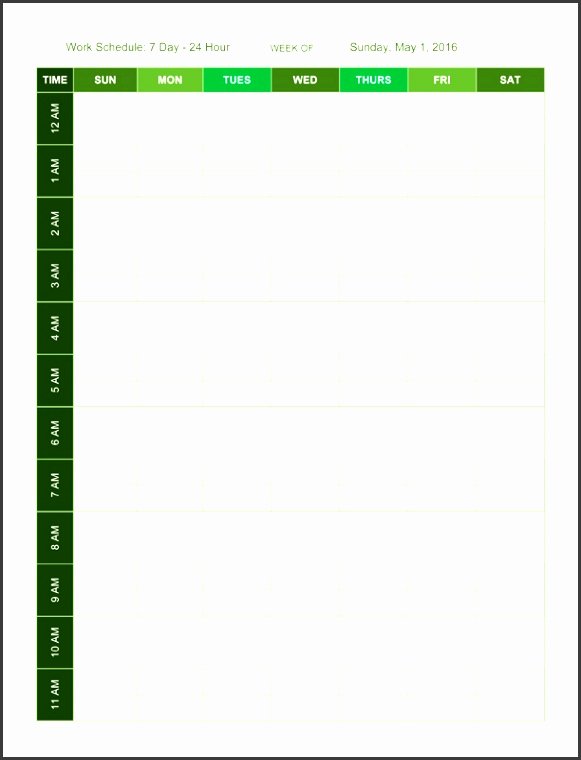 7 Day Week Schedule Template Inspirational 11 Seven Days Planner Template Sampletemplatess