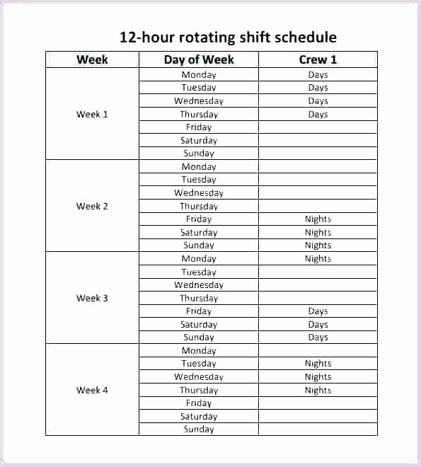 8 Hour Shift Schedule Template Awesome 3 Shift Schedule Template