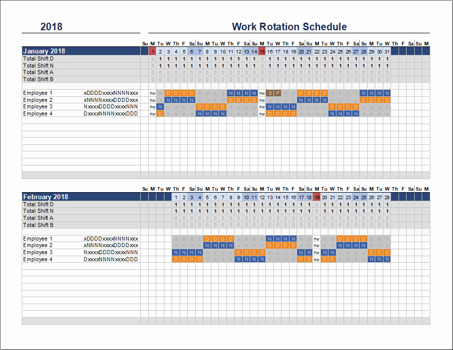 8 Hour Shift Schedule Template Awesome Free 8 Hour Shift Schedules for 7 Days A Week