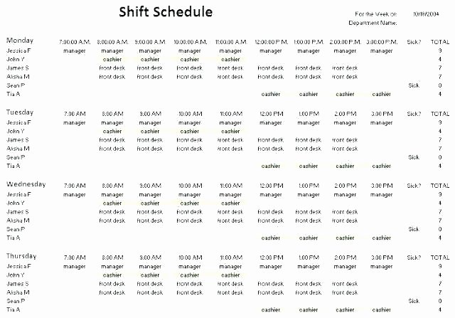 8 Hour Shift Schedule Template Beautiful 8 Hour Rotating Shift Work Schedules – Elisabethnewton
