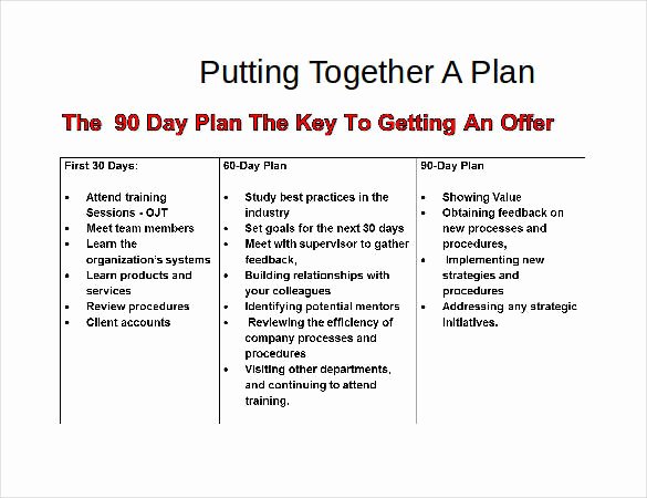 90 Day Planner Template Awesome 31 30 60 90 Day Plan Templates Pdf Doc