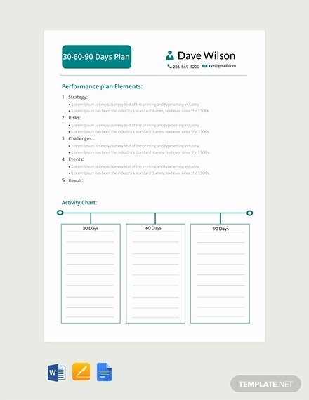 90 Day Planner Template Beautiful 12 30 60 90 Day Action Plan Templates Word Pdf Apple