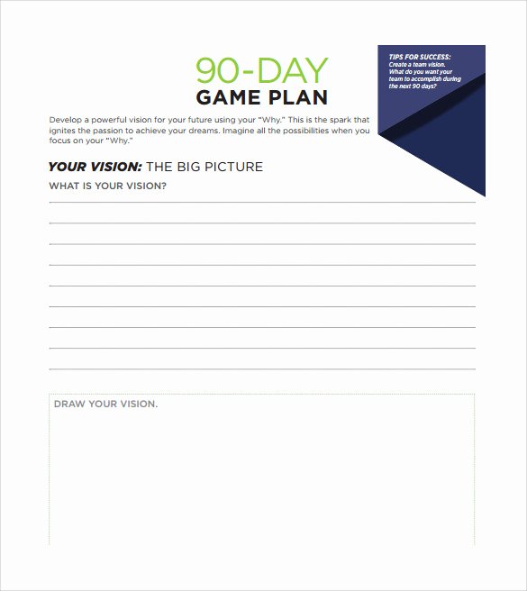 90 Day Planner Template Inspirational 28 30 60 90 Day Plan Samples In Google Docs