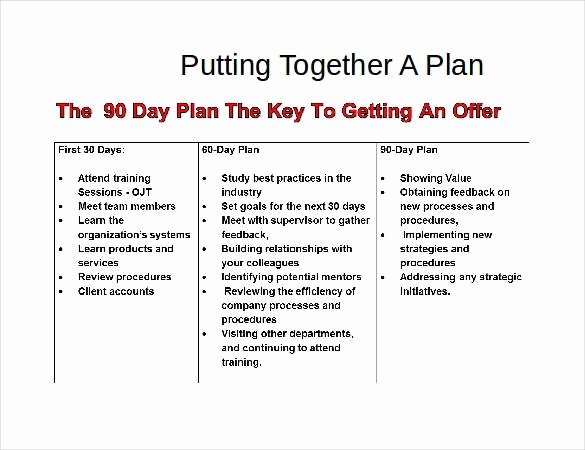 90 Day Work Plan Template Elegant 37 30 60 90 Day Plan Templates Word Pages Pdf Google