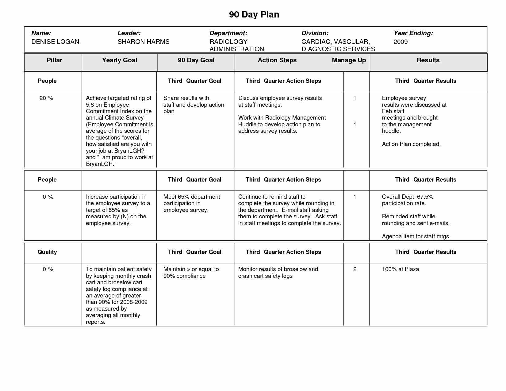 90 Day Work Plan Template Lovely Sample 90 Day Plan Template Rmartinezedu