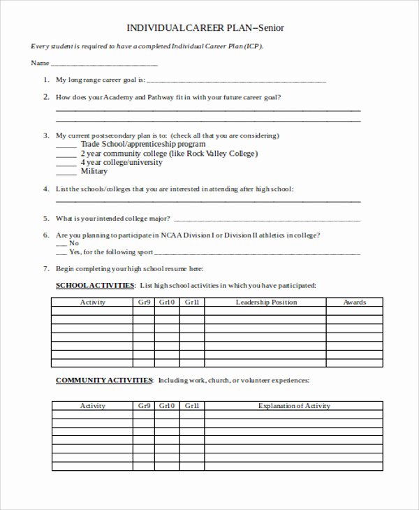 Academic Success Plan Template Fresh 42 Plan Templates In Word