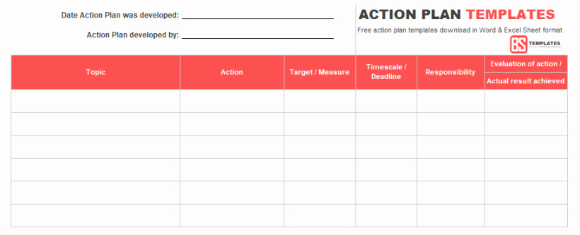 Action Plan Template Excel Best Of Action Plan Templates – Free Templates [word