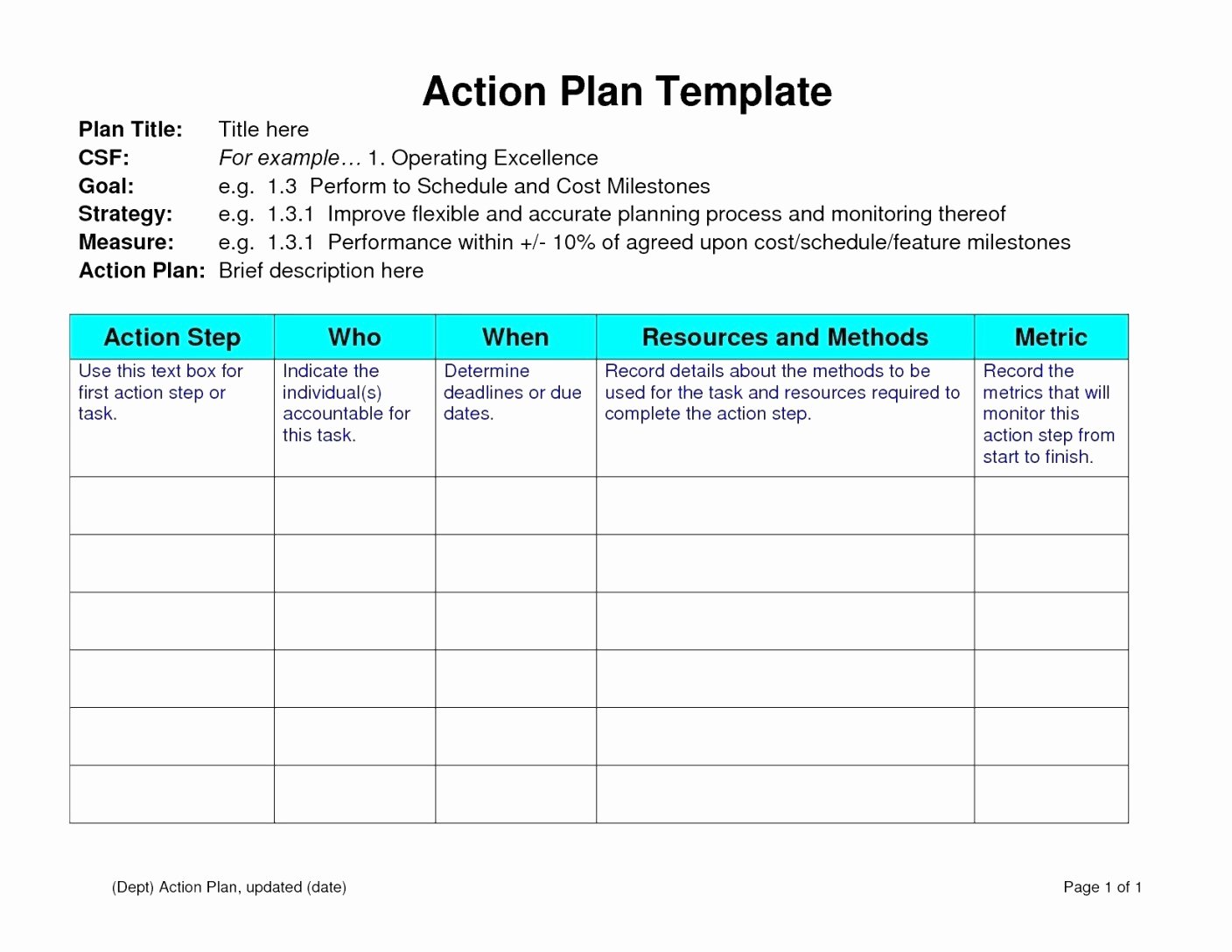 Action Plan Template for Students Awesome Action Plan Template for Teachers – Ndtech