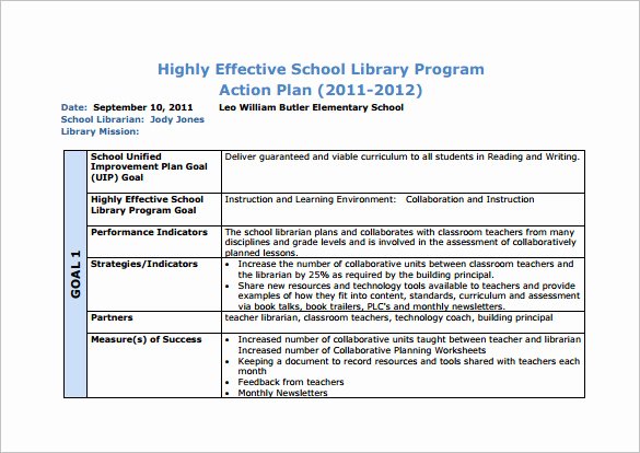 Action Plan Template for Students Beautiful 12 School Action Plan Templates Word Pdf