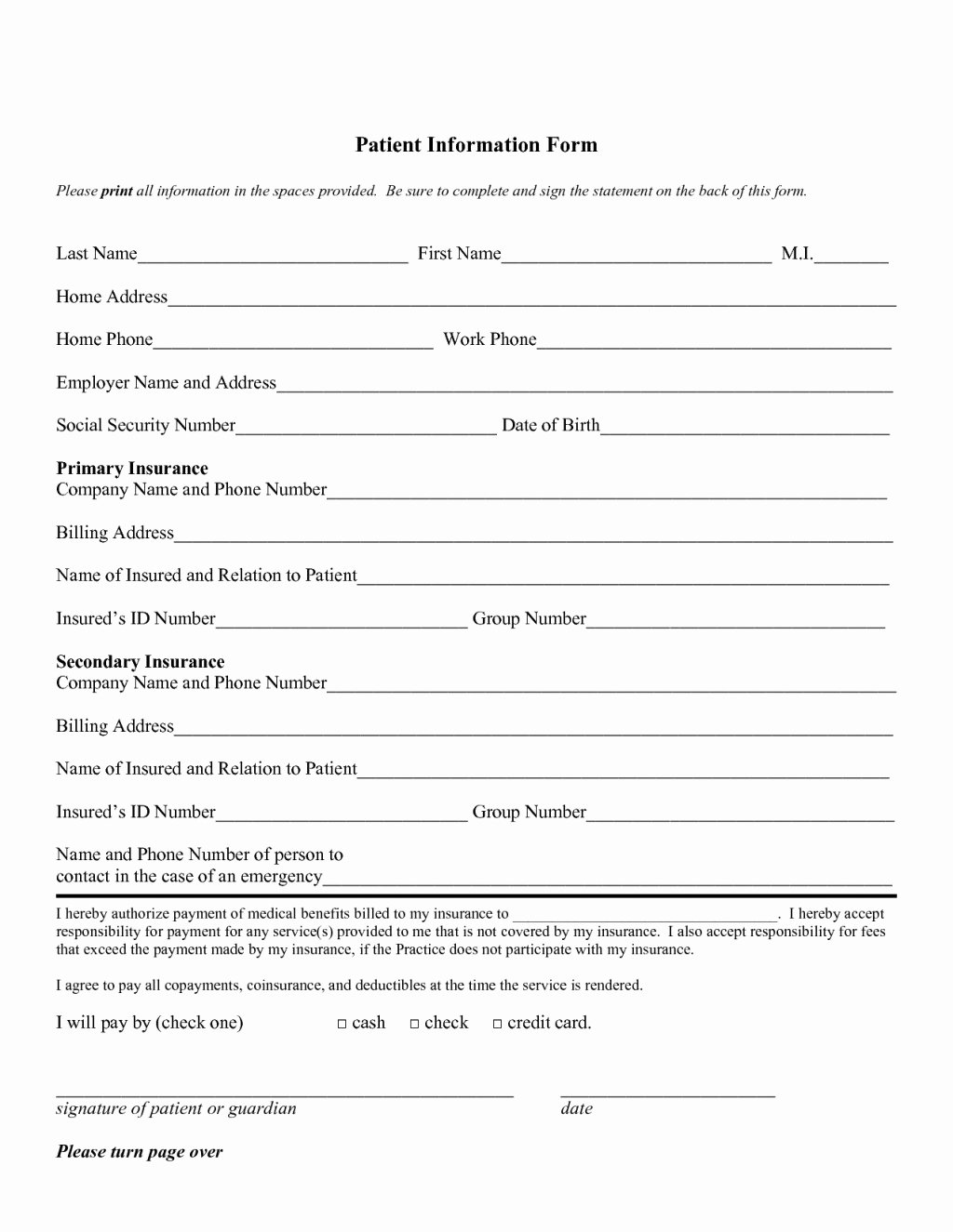 Acupuncture Intake form Template Elegant 015 Patient Information form Template Acupuncture Intake