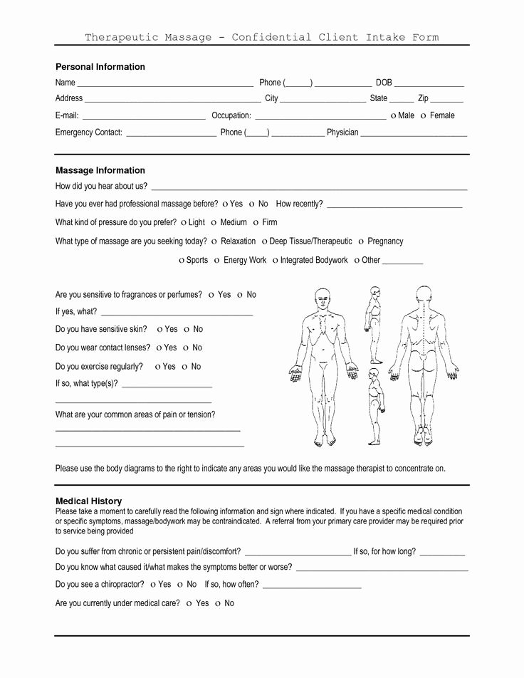 Acupuncture Intake form Template Inspirational Image Result for Massage Questionnaire for Clients