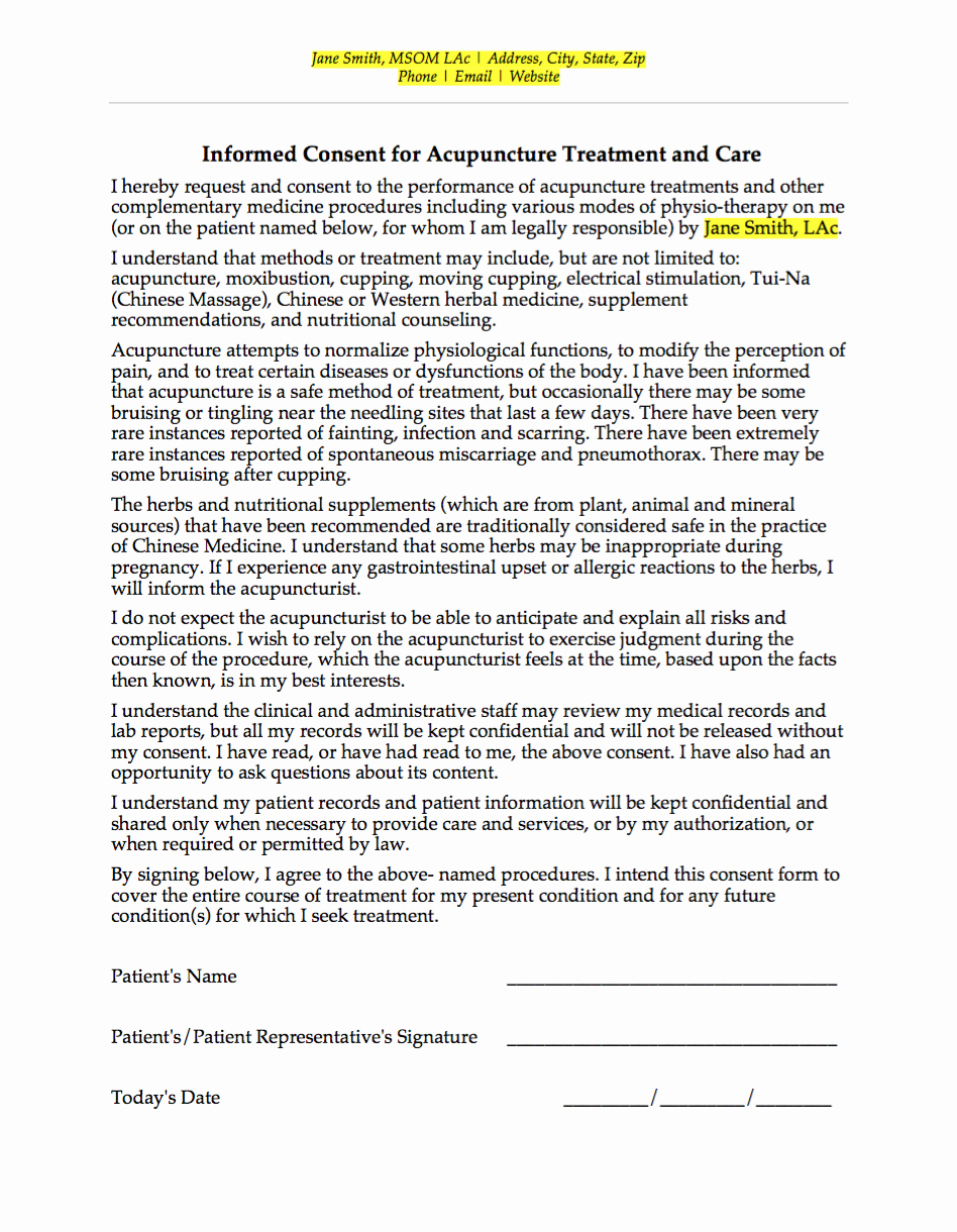 Acupuncture Intake form Template New Customizable forms for Your Practice – Love for Acupuncturists