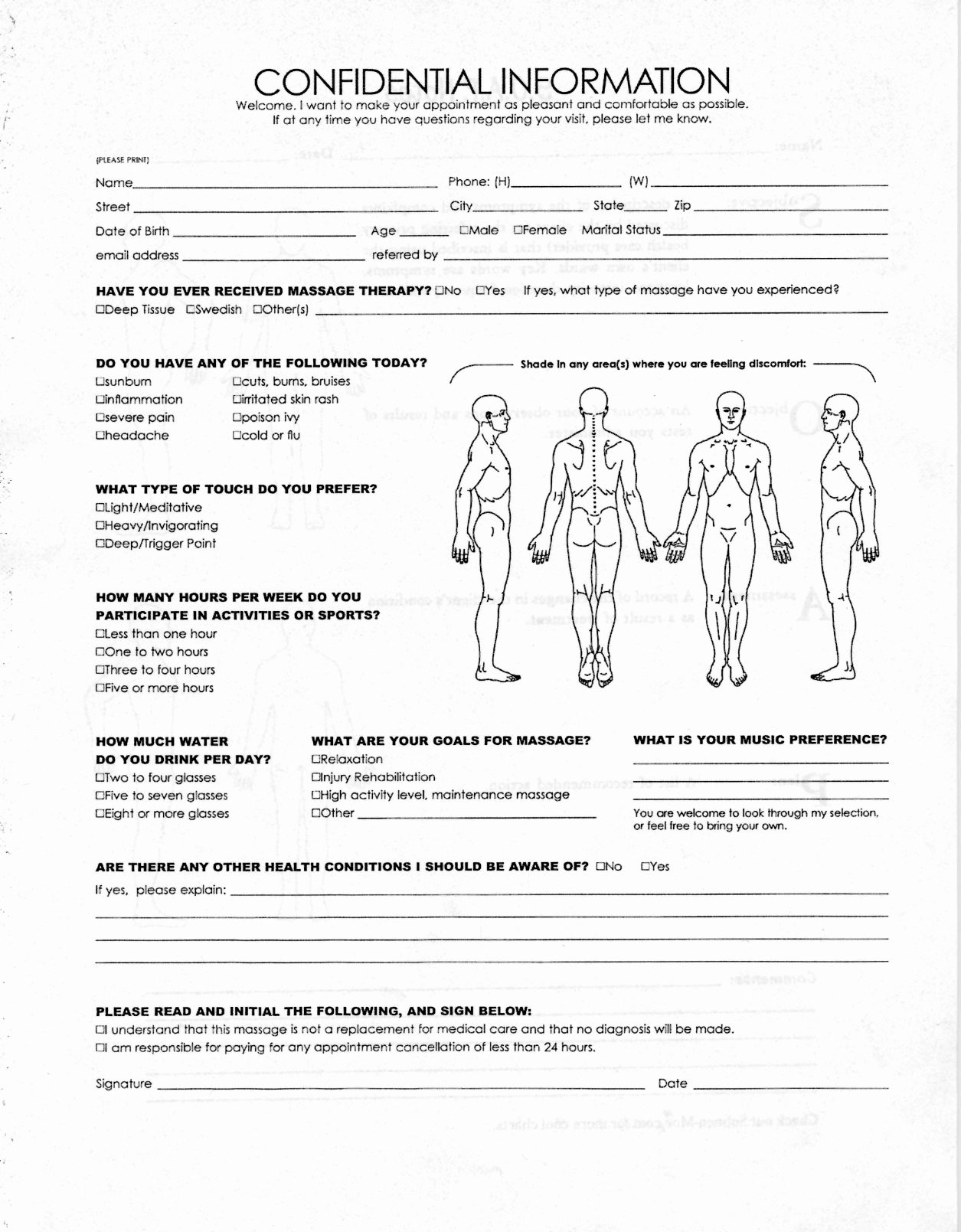 Acupuncture Intake form Template Unique Sibsen